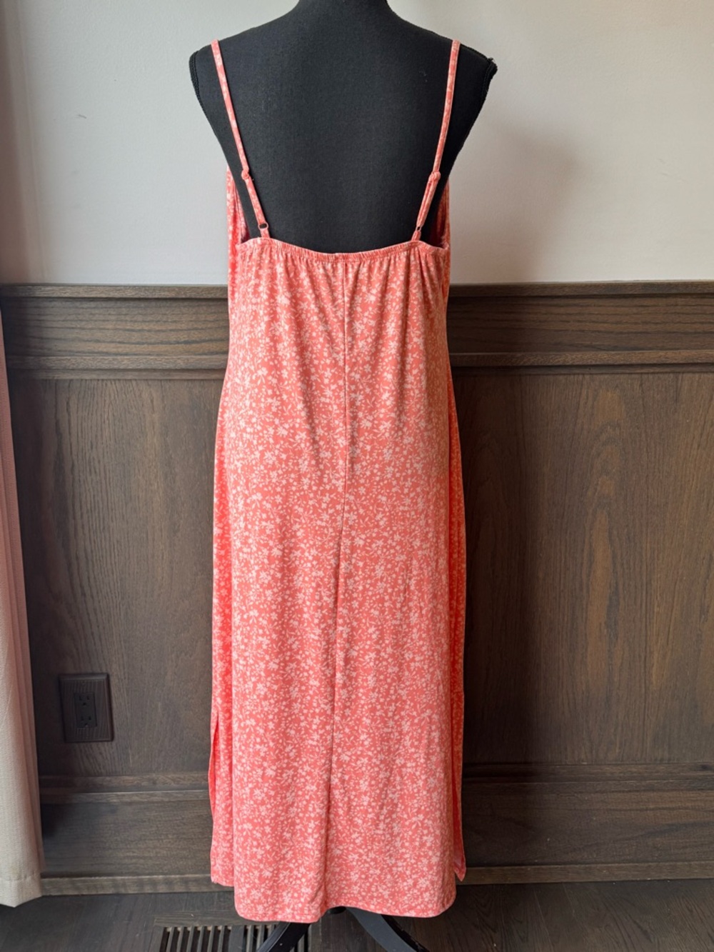 Wallflower Floral Slip Dress in Coral Pink soft stretchy XL NWOT - Picture 4 of 9